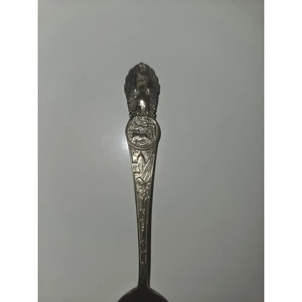 Vintage Sterling Silver Indian Chief Eagle Souvenir Spoon 5.5” Native American D
